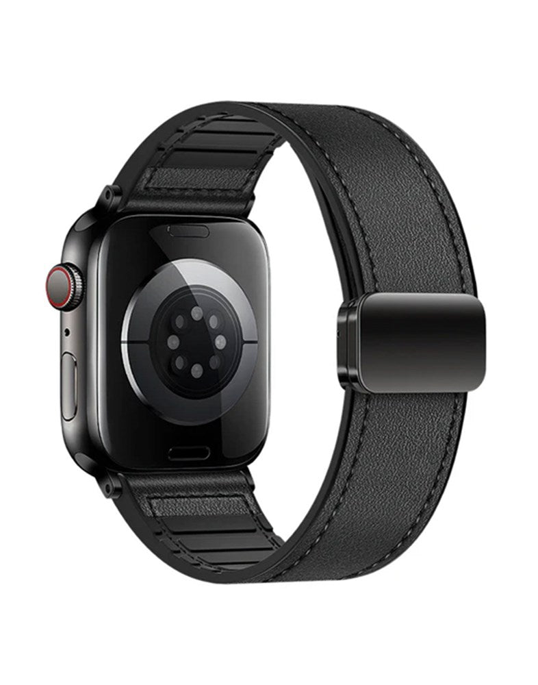 Hoco Leather Watch Strap With Magnetic Buckle for Apple Watch 38-42MM (WA34) - Black