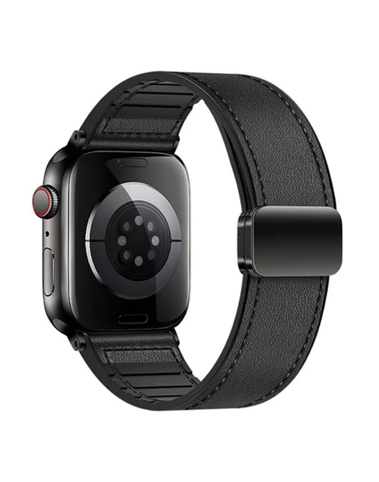Hoco Leather Watch Strap With Magnetic Buckle for Apple Watch 38-42MM (WA34) - Black