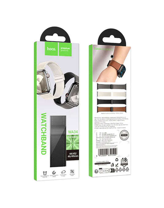Hoco Leather Watch Strap With Magnetic Buckle For Apple Watch 44-49MM (WA34)