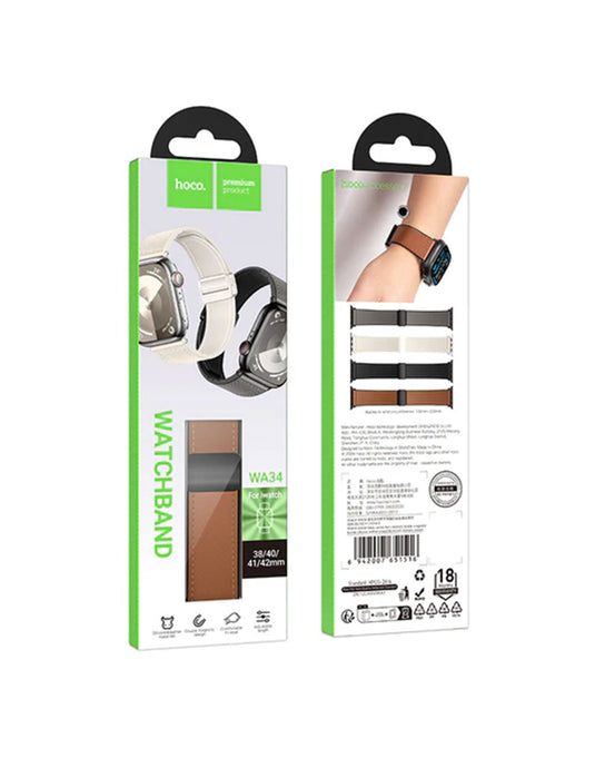 Hoco Leather Watch Strap With Magnetic Buckle For Apple Watch 44-49MM (WA34)