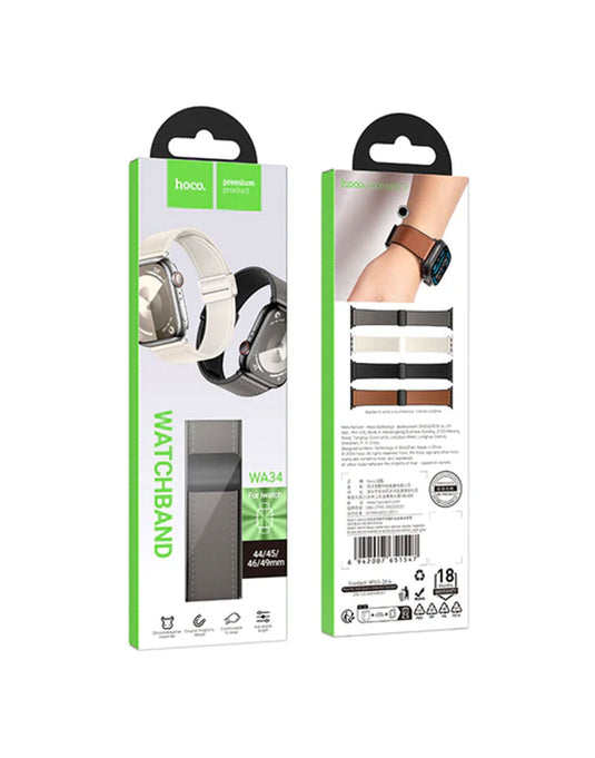 Hoco Leather Watch Strap With Magnetic Buckle For Apple Watch 44-49MM (WA34)
