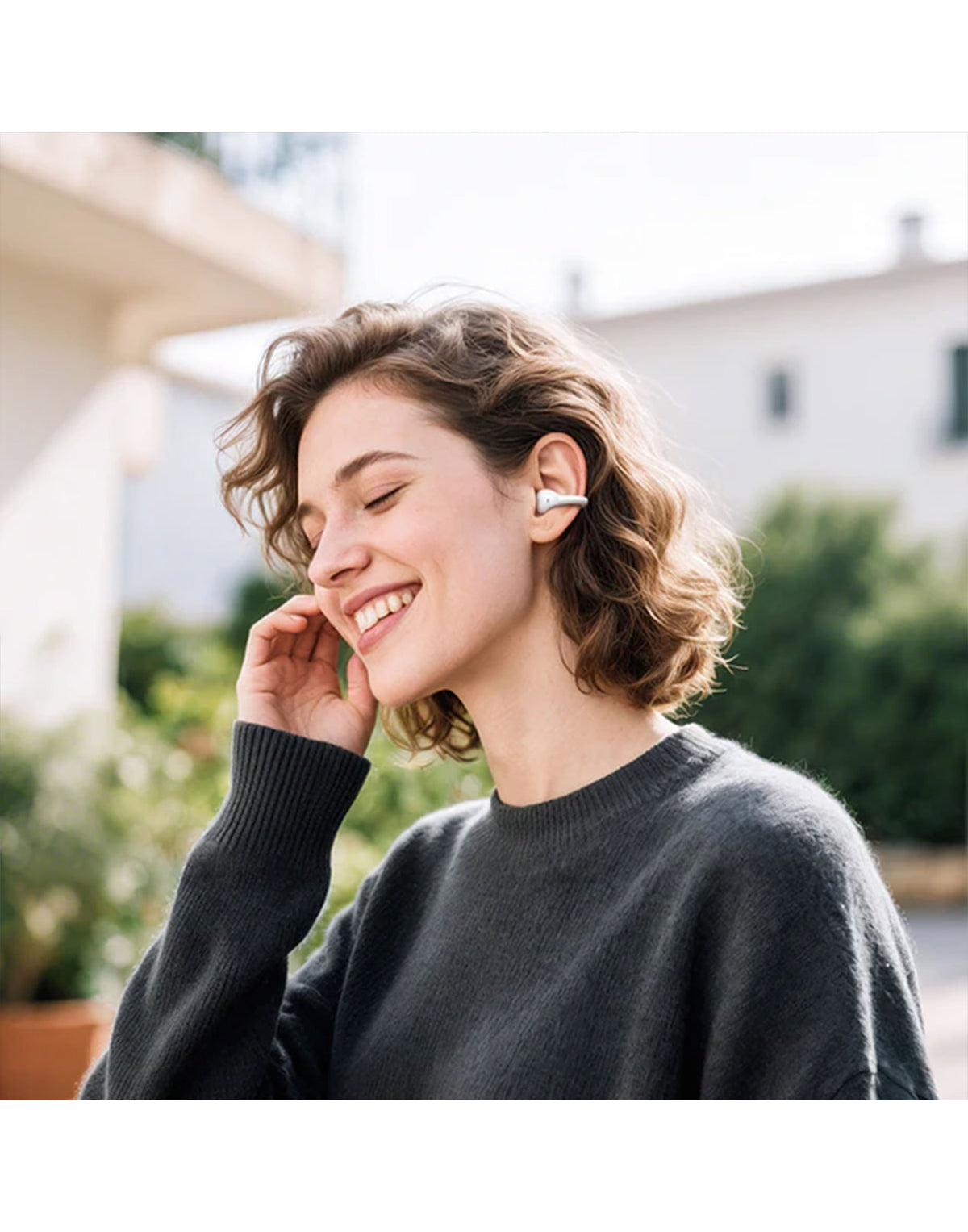 Hoco Open-Ear TWS Clip-On Earbuds with 6 Hours, Hoco Music App (EA8)