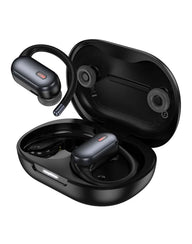 Hoco Open Ear TWS Earbuds w/ Ear Hook With Detachable lanyard, 7 Hours (EA7) With ANC+ENC - Black