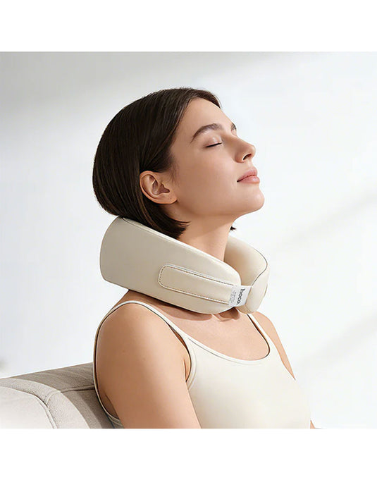 Hoco Portable Electric Neck Massager With Soothing Heat Feature (HP53) - White