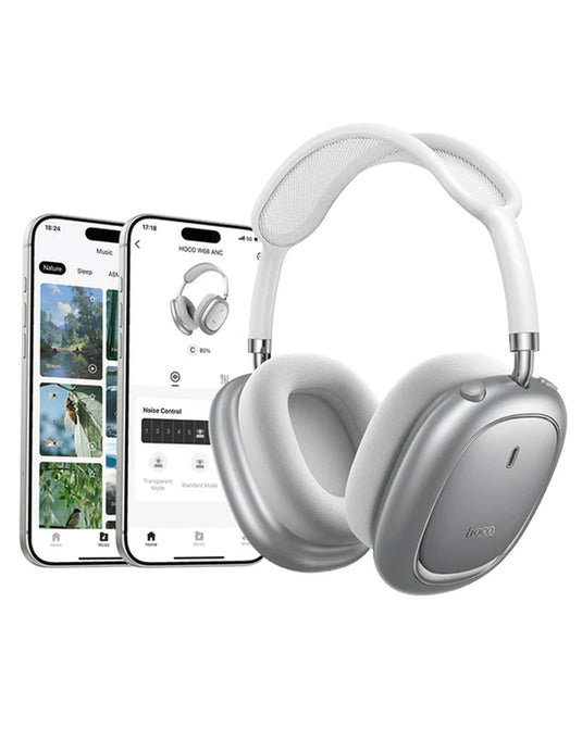 Hoco Premium Bluetooth Headset Active Noise Cancelling (W68) - Silver