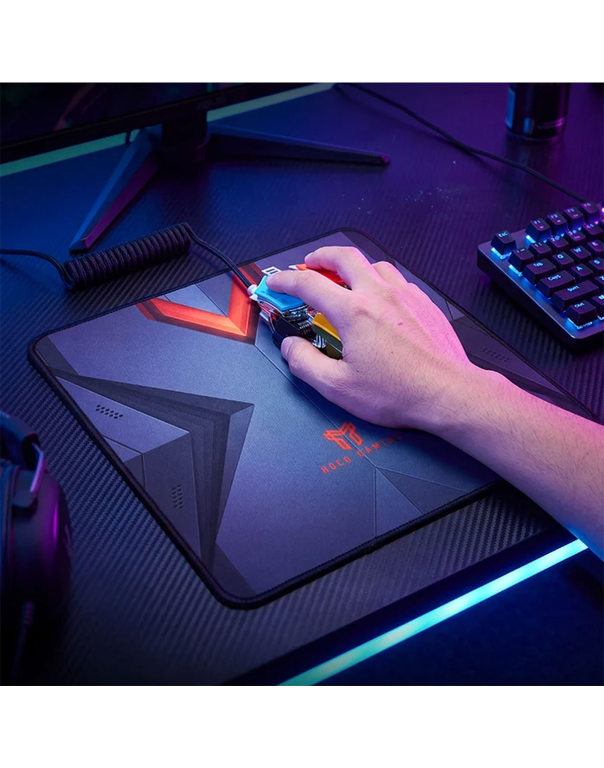 Hoco Premium Gaming Mouse Pad with Stitched Edges (GM862) - Grey