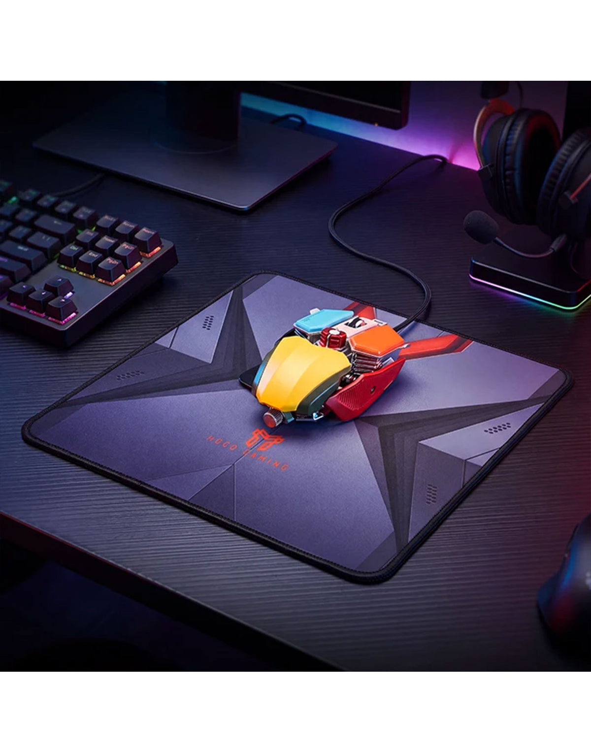 Hoco Premium Gaming Mouse Pad with Stitched Edges (GM862) - Grey