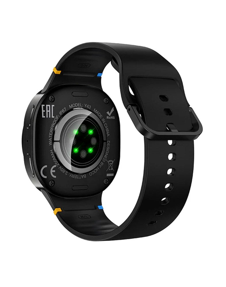 Hoco Smart Watch With Calling Feature Amoled Screen GPS (Y43) - Black (Brand New)