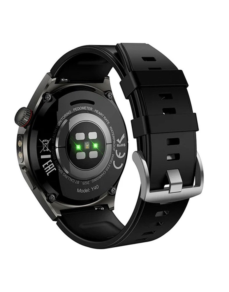 Hoco Smart Watch With Calling Feature With 2 Straps (Y40) - Black (Brand New)