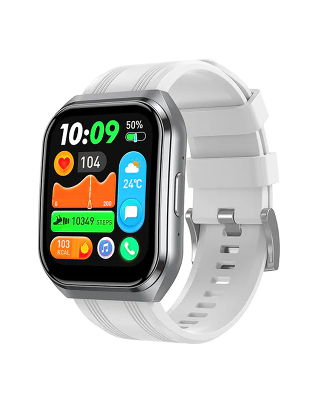 Hoco Smart Watch With Calling Feature Y44 - Silver (Brand New)
