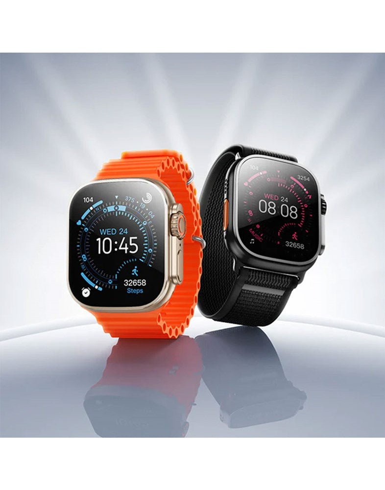 Hoco Smart Watch With Calling Feature (Y42 Ultra) 2 Straps - Orange (Brand New)
