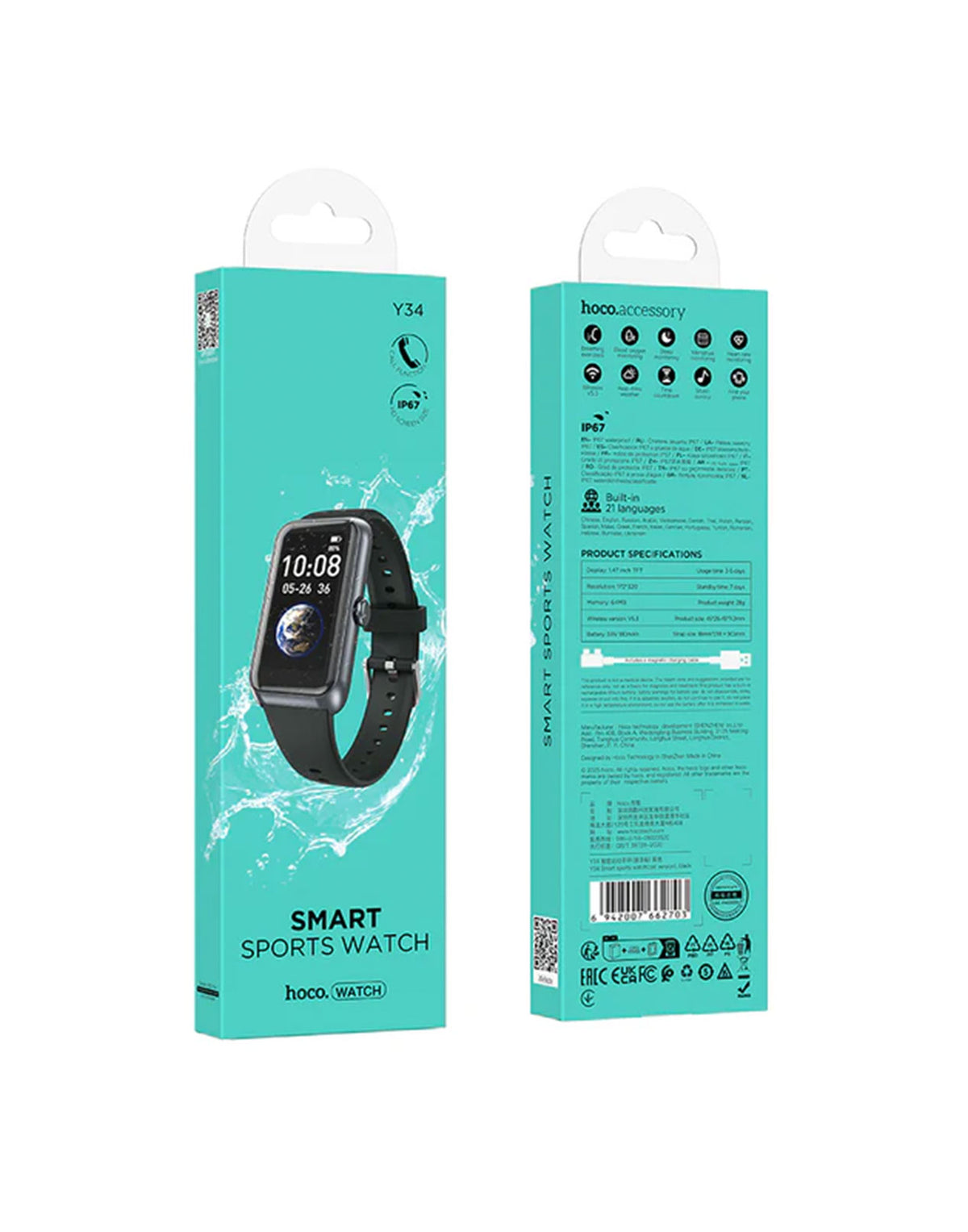 Hoco Smart Wrist Band Calling Feature (Y34)