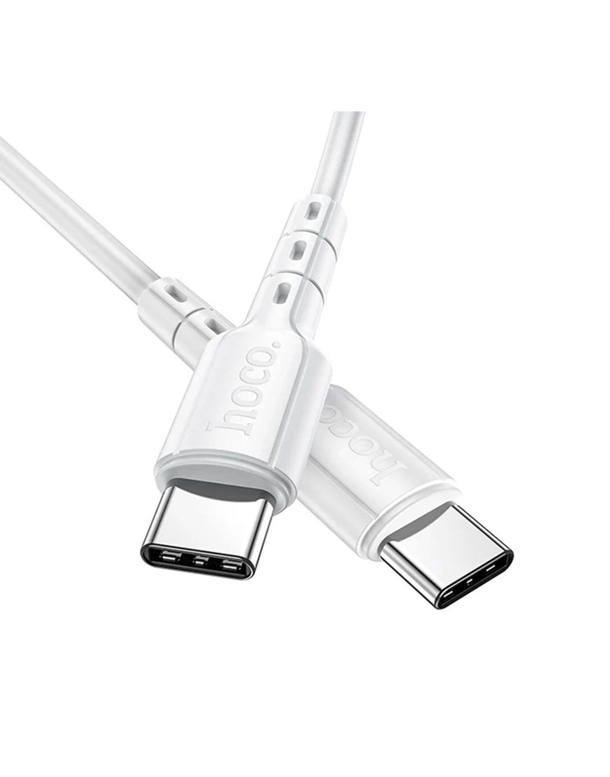 White USB-C cable on a white background