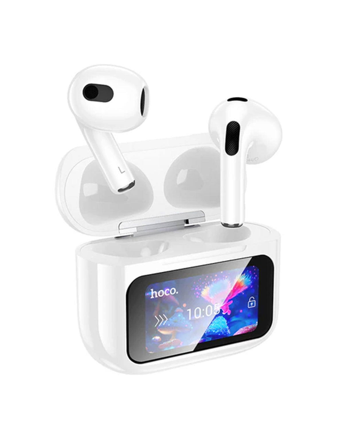Hoco TWS Bluetooth Earbuds LCD Touch Screen (EW81) - White