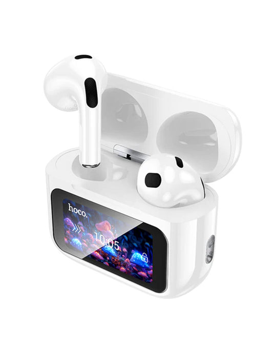 Hoco TWS Bluetooth Earbuds LCD Touch Screen (EW81) - White