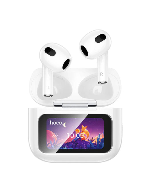 Hoco TWS Bluetooth Earbuds LCD Touch Screen (EW81) - White