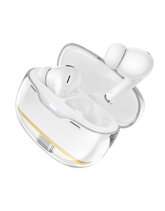 Hoco TWS Bluetooth Earbuds With Clear Body (EW54) - White
