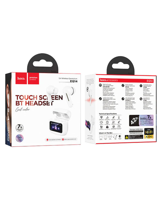 Hoco TWS Earbud w/ LCD Touch Screen, 7 Hours (EQ14)