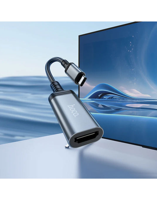 Hoco USB C to Female HDMI Adaptor, 4K 30Hz, 0.2M (UA43A) - Black