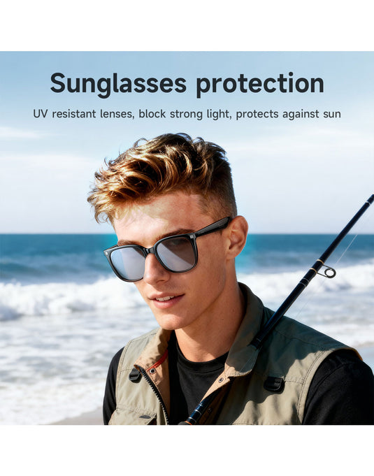 Hoco Wireless Air Conduction Audio Sunglasses with Music Playback, 6 Hours Playtime (DI87 Max) - Black