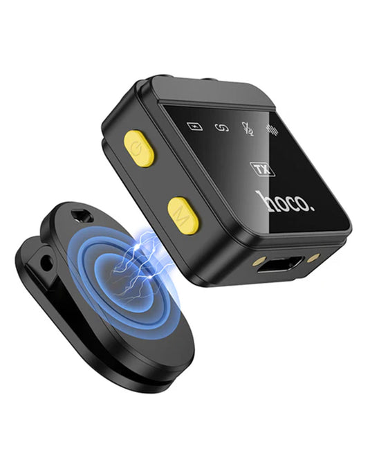 Hoco Wireless Digital Microphone w/ Lightning & Type C Dual Connector, Magnetic Lapel (L17)