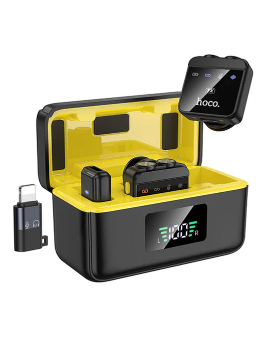 Hoco Wireless Digital Microphone w/ Lightning & Type C Dual Connector, Magnetic Lapel (L17)
