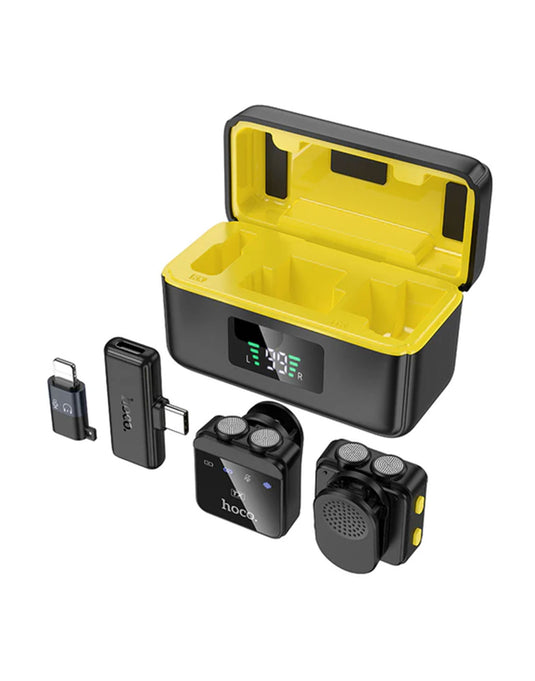 Hoco Wireless Digital Microphone w/ Lightning & Type C Dual Connector, Magnetic Lapel (L17)