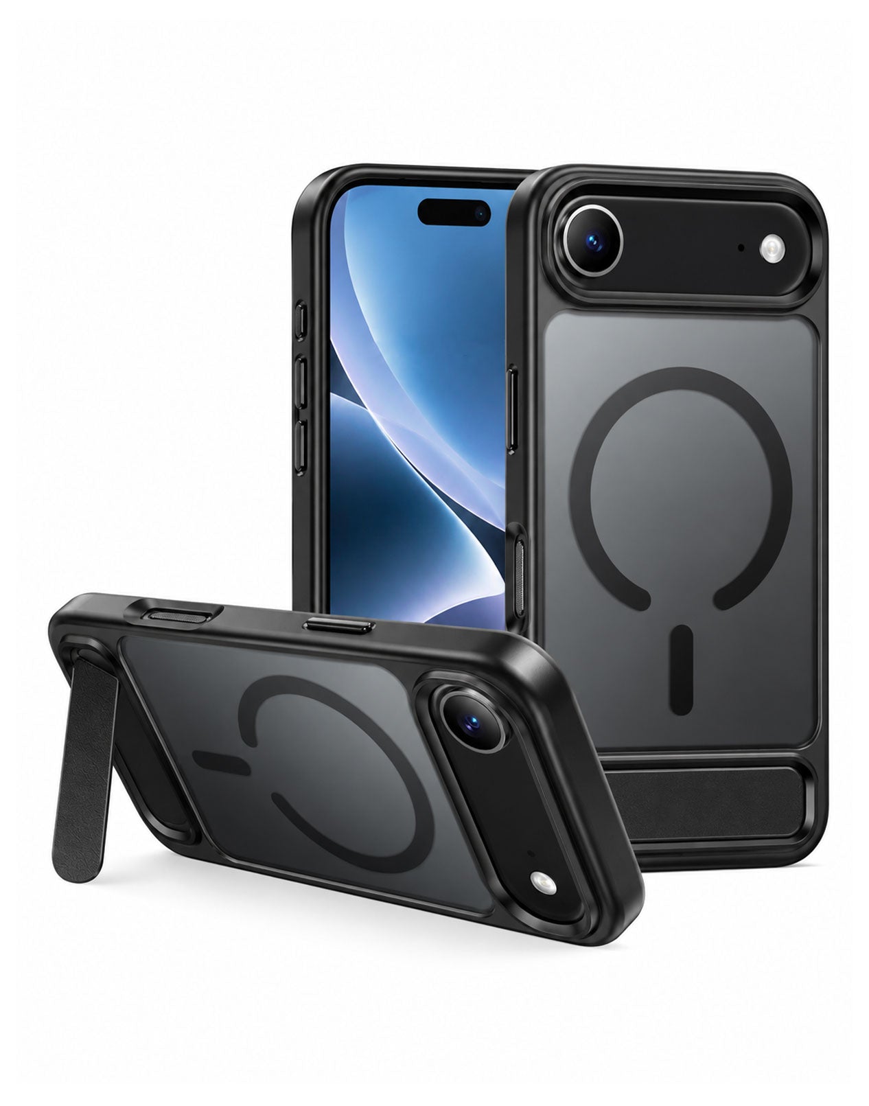 Hoco iPhone 17 Air Magnetic Semi Transparent Case w/ MagSafe Compatible with Hidden Kickstand (AS12)