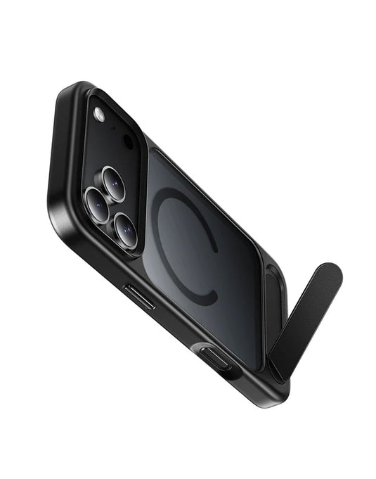 Hoco iPhone 17 Mag Safe Case – Semi-Transparent, Anti-Fingerprint with Hidden Kickstand (AS12)