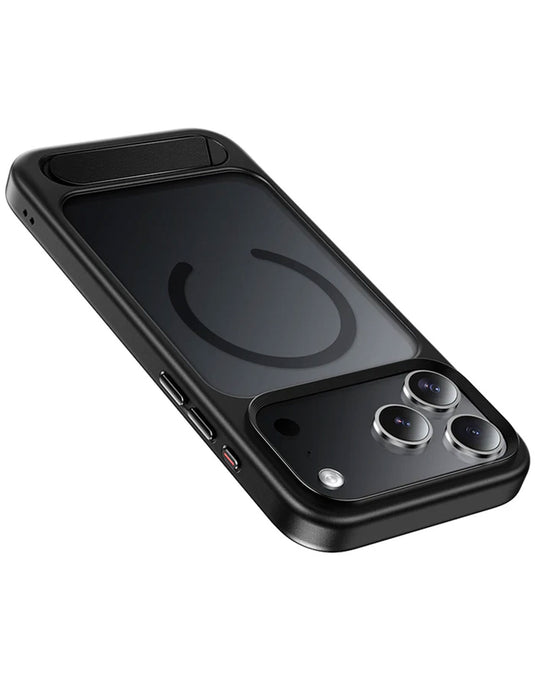 Hoco iPhone 17 Mag Safe Case – Semi-Transparent, Anti-Fingerprint with Hidden Kickstand (AS12)