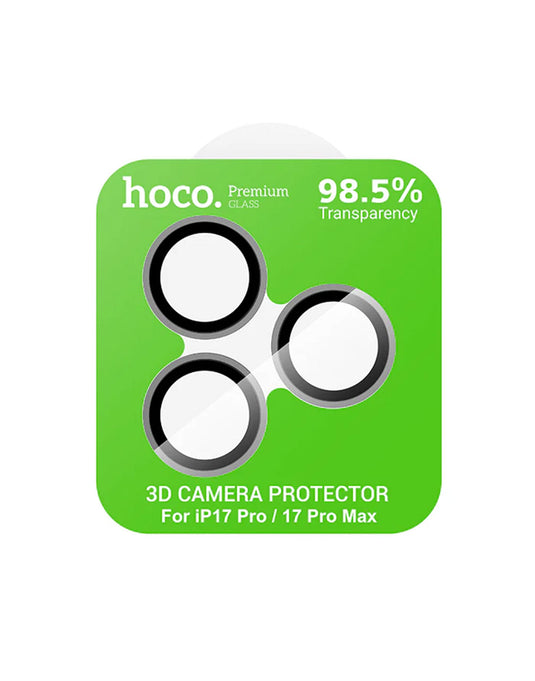 Hoco iPhone 17 Pro Max Ultra HD Camera CSG Anti Glare Lens Protector with Metallic Ring (V14)