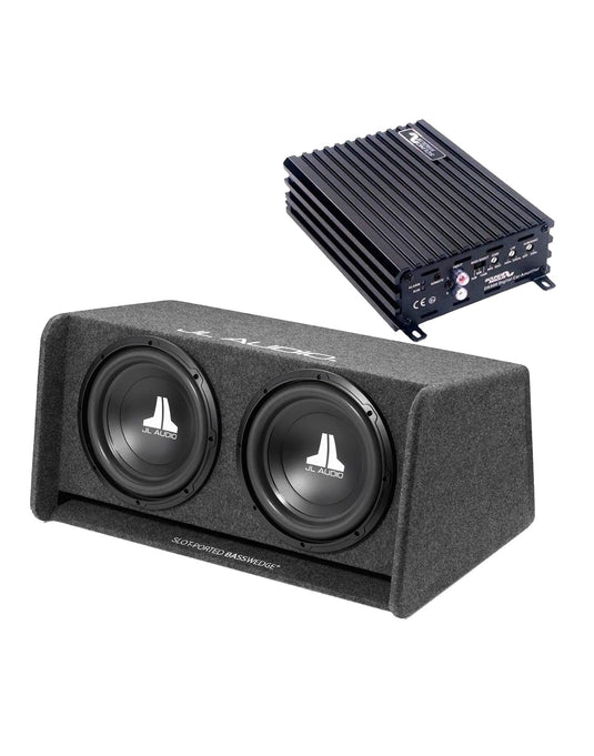 JL Audio CP212-W0V3 12-inch 600RMS Enclosed Dual Subwoofer System + Sound Magus DK600 Class D AMP - 600w RMS (Bundle Deal)
