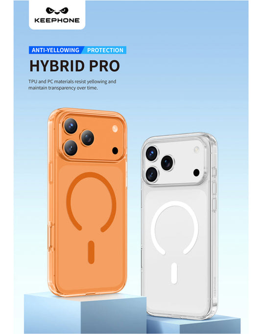 Keephone Hybrid Pro MagSafe Compatible Anti-Yellowing Ultra Clear TPU Case for iPhone 17/18 Pro Max - Clear