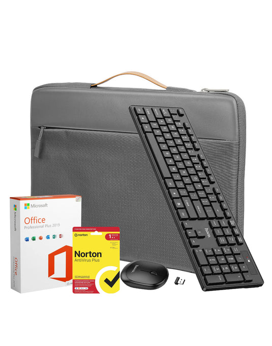 Laptop Bag 14-inch + Keyboard Mouse + MS Office 2019 + Norton Antivirus