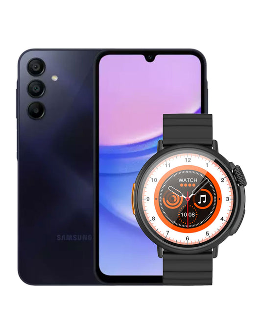 Samsung Galaxy A15 (2024) 4GB 128GB 4G Dual Sim Smart Phone (Brand New) + Hoco Smart Watch - TechCrazy