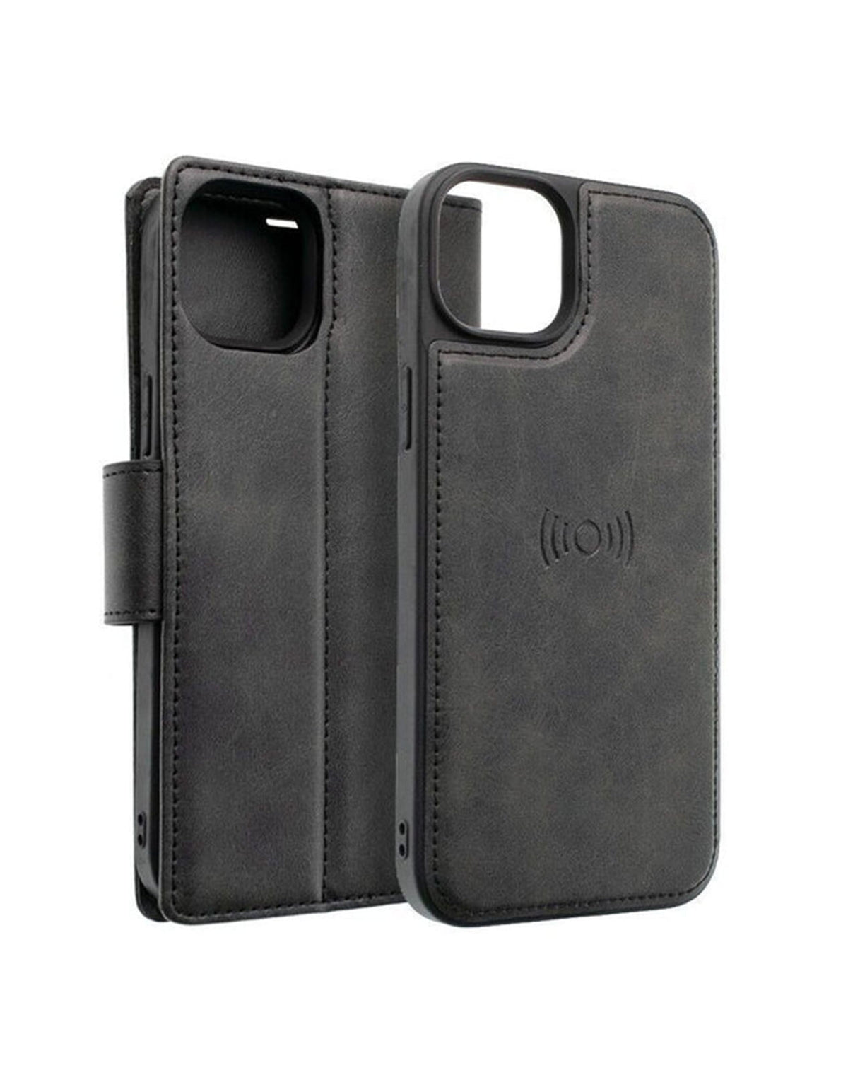 Magnetic Detachable Leather Wallet Case 2 in 1 For Samsung S23 - Black
