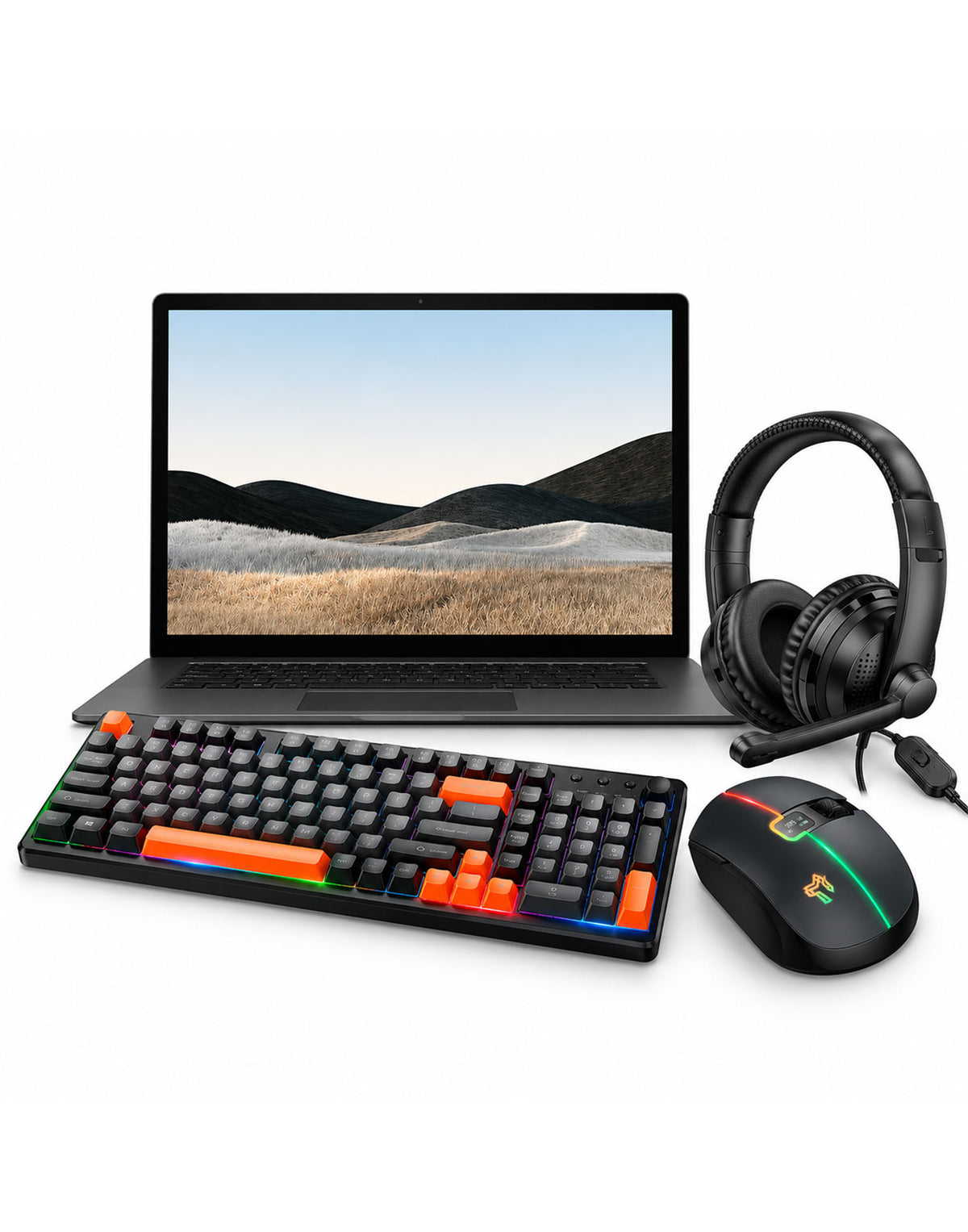 Microsoft Surface Laptop 4 13.6-inch i7 11th Gen 16GB 256GB Laptop- Black (Good-Refurbished) + Gaming Wireless Keyboard, Mouse & Headset - (Bundle)