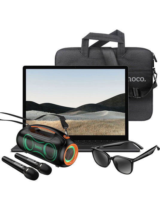 Microsoft Surface Laptop 4 13.5-inch i7 11th Gen 16GB 256GB @3.00GHz Windows 11 Pro Touch Screen - Matte Black (Good-Refurbished) + Bluetooth Party Speaker (DS67) + Laptop Bag + Sunglasses (DI87 Max) (Bundle Deal)