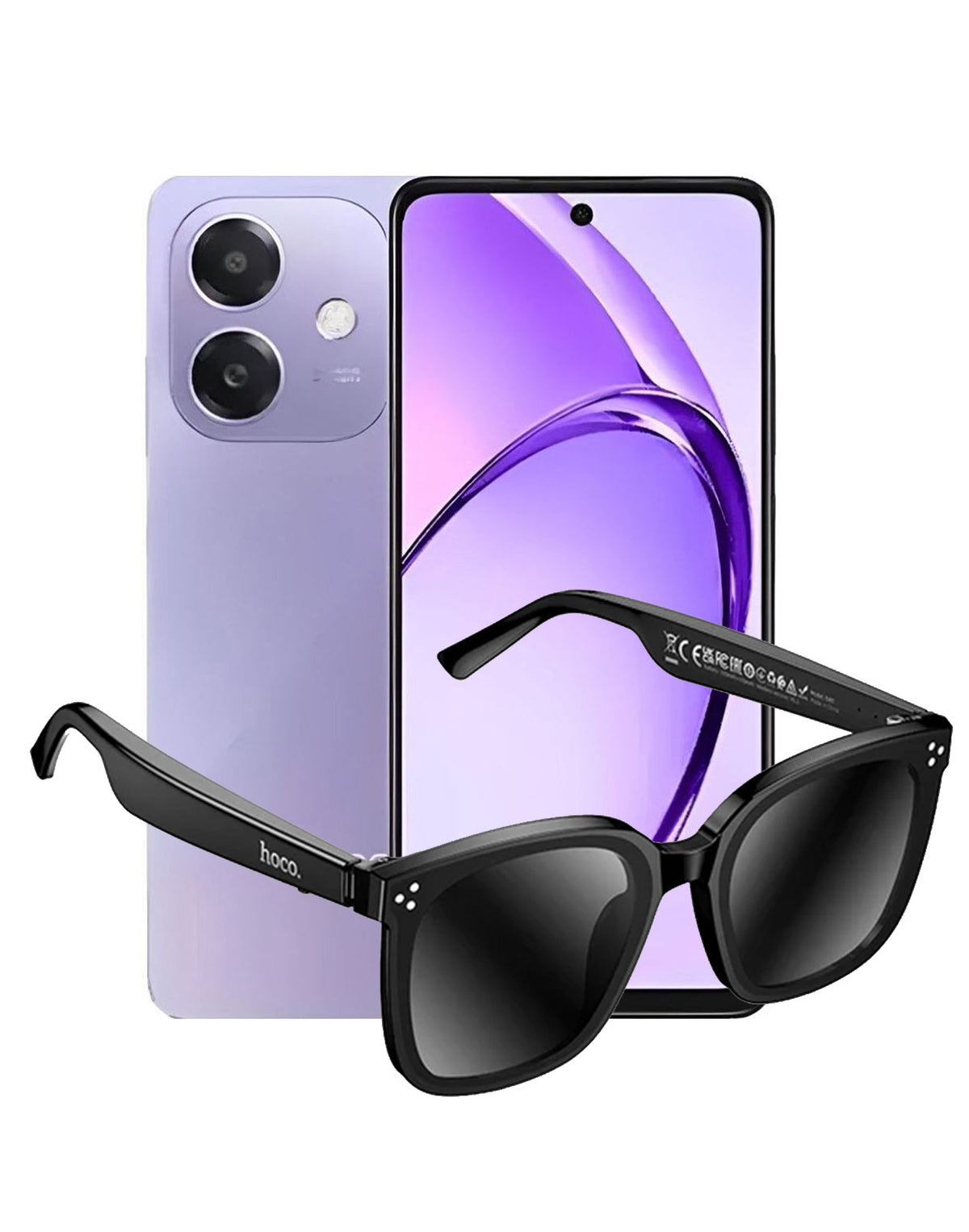Oppo A5i 4GB 128GB Dual Sim Smartphone 4G - Purple (Brand New) + Hoco Wireless Audio Sunglasses (DI87)