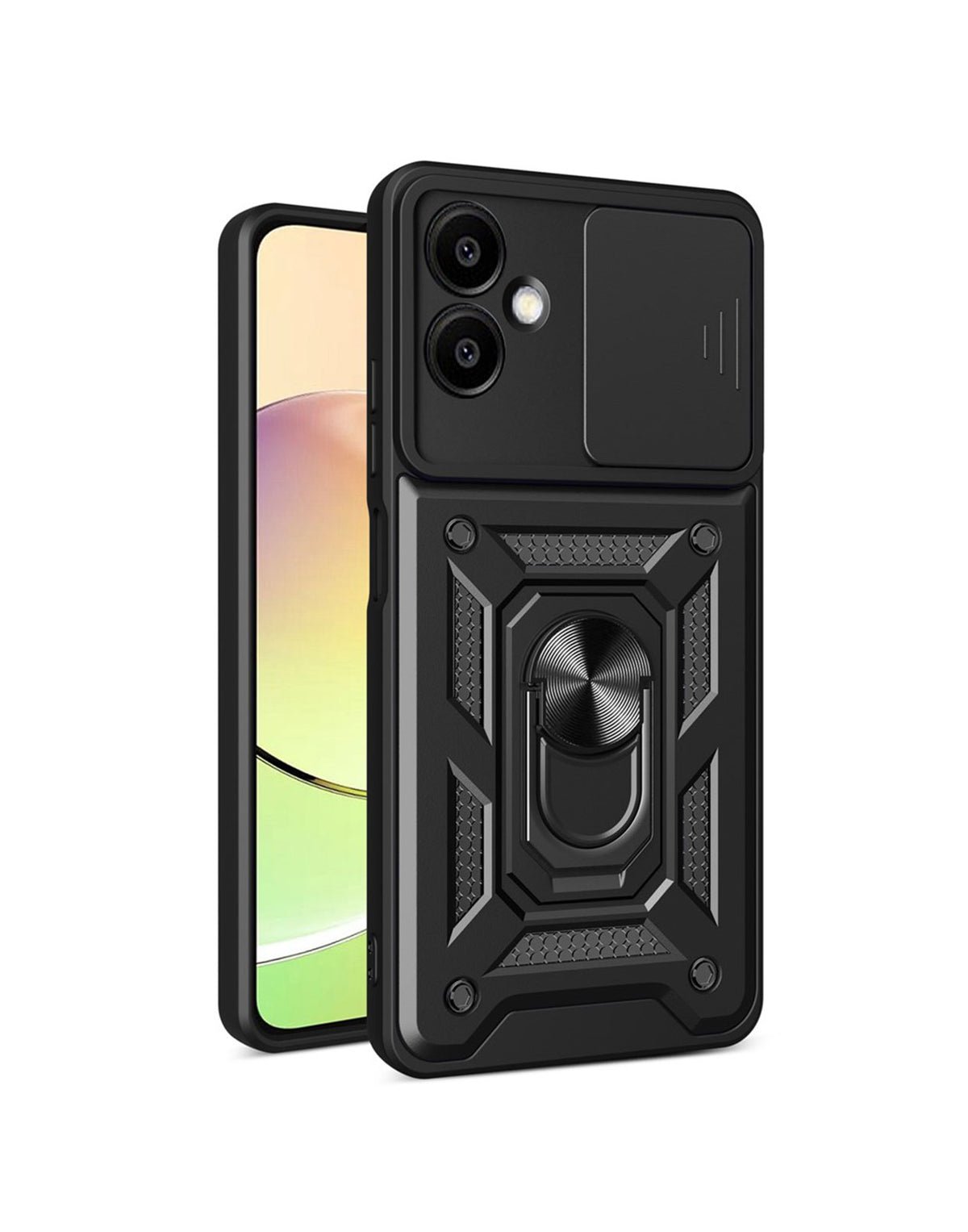 Samsung Galaxy A06 Back Kickstand Camshield Card Case - Black