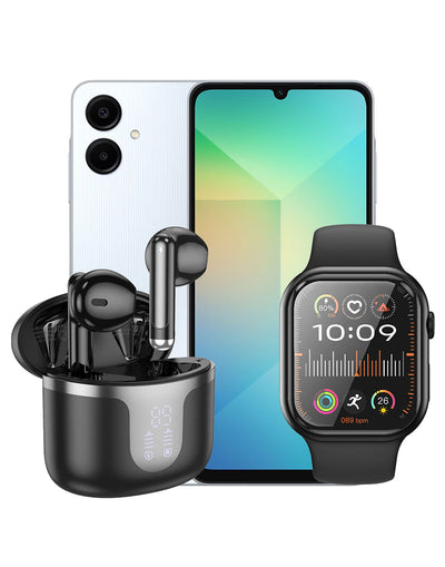 Samsung Galaxy A06 4GB 64GB 4G (Brand New) + Smart Watch (Y23) + TWS Earbud (EQ5) (Bundle Deal)