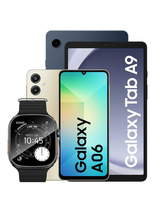 Samsung Galaxy A06 (2024) 4GB 64GB 4G (Brand New) + Galaxy Tab A9 (2023) 8.7-inch 4GB 64GB Wifi Only + Smart Watch (Y23 Ultra) (Bundle Deal)