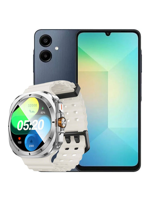Samsung Galaxy A06 (2024) 4GB 64GB 4G Dual Sim (Brand New) + Hoco Smart Watch (Y29)