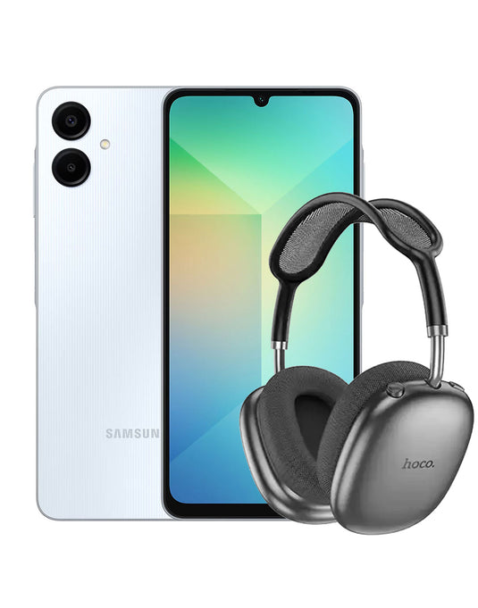 Samsung Galaxy A06 (2024) 4GB 64GB 4G Dual Sim - Light Blue (Brand New) + Bluetooth Headset W55 Plus