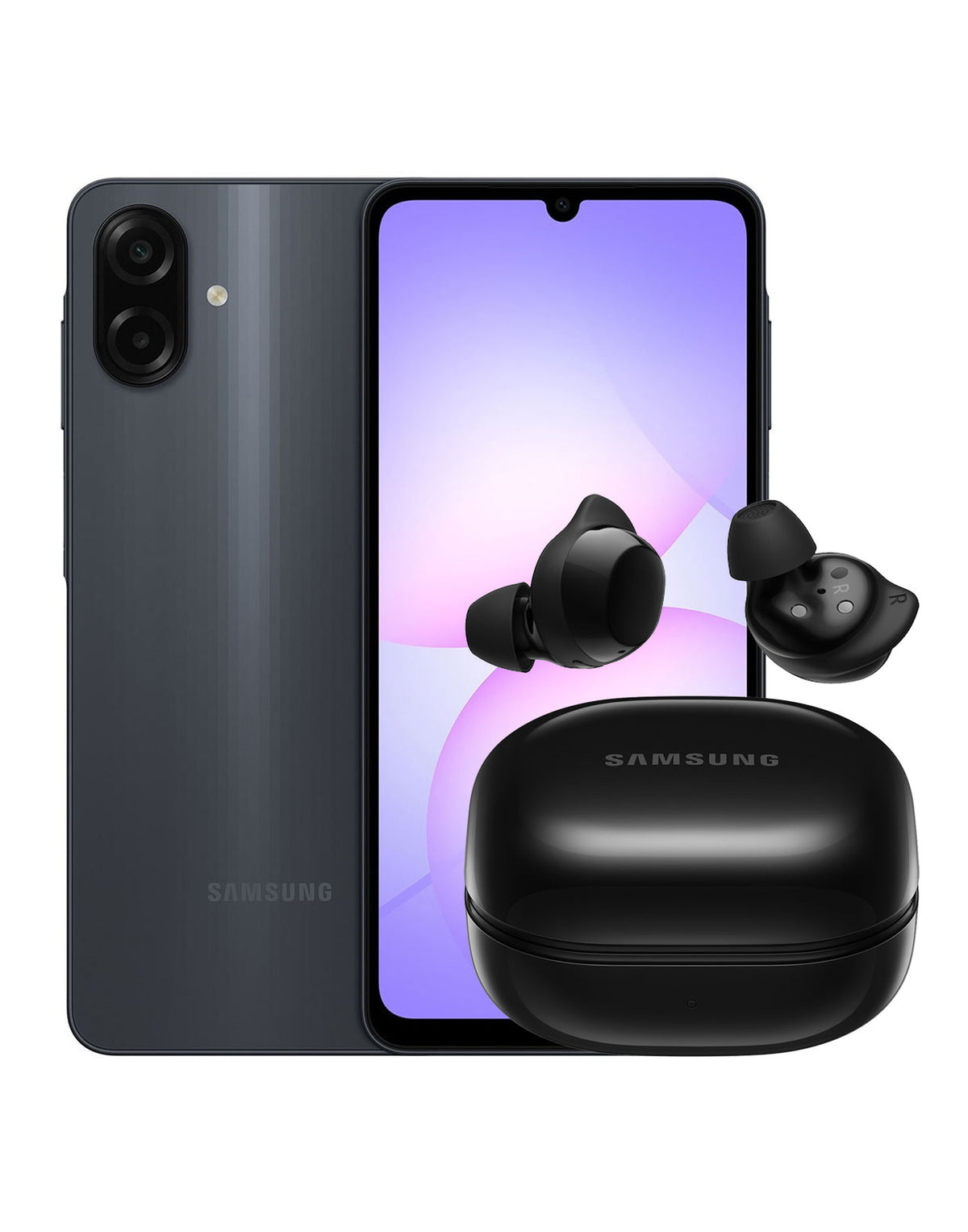 Samsung Galaxy A07 (2025) 4GB 64GB 4G Dual Sim - Black (Brand New) + Galaxy Buds Core R410 (Bundle Deal)