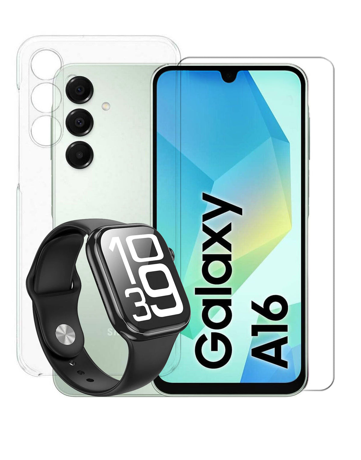 Samsung Galaxy A16 (2024) 4GB 128GB 4G Dual Sim Smartphone - Light Green (Brand New) + Smart Watch (Y30) + Tempered Glass + Air-Cushion Case (Bundle Deal)