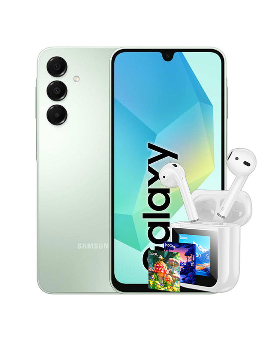 Samsung Galaxy A16 (2024) 4GB 128GB 4G Dual Sim Smartphone - Light Green (Brand New) + TWS Bluetooth Earbud (EW80) (Bundle Deal)