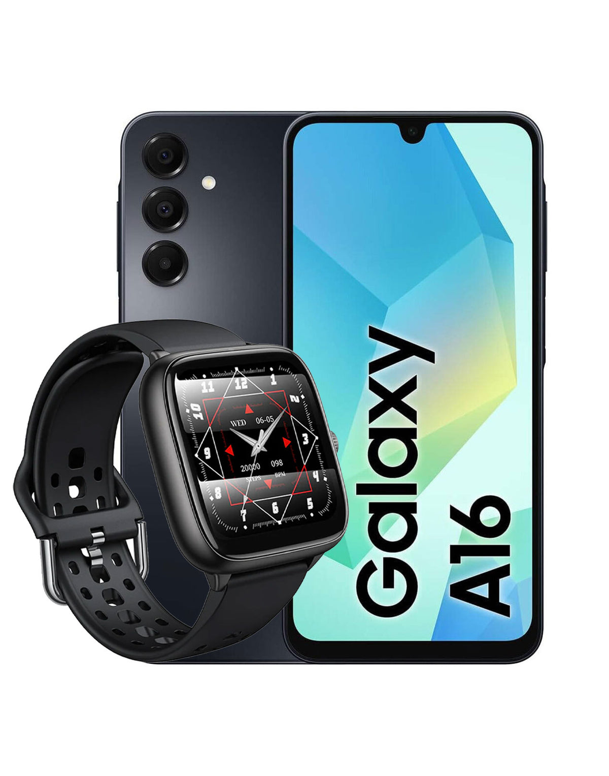 Samsung Galaxy A16 (2024) 6GB 128GB 4G Dual Sim Smart Phone (Brand New) + Smart Sports Watch (Y36) (Brand New) (Bundle Deal)