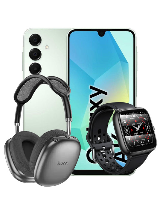 Samsung Galaxy A16 (2024) 4GB 128GB 4G Dual Sim Smartphone - Light Green (Brand New) + Smart Sports Watch (Y36) + Bluetooth Headset W55 Plus (Bundle Deal)