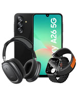 Samsung Galaxy A26 (2025) 6GB 128GB 5G Dual Sim Smart Phone - Black (Brand New) + Smart Watch (Y42 Ultra) 2 Straps + Bluetooth Headset (W68) (Bundle Deal)